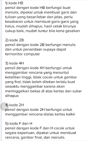Apa Fungsi Pensil Yang Berkode Hb Brainly Co Id