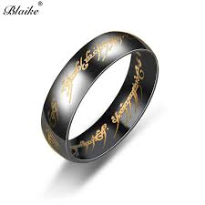 Us 1 49 40 Off Blaike 6mm Width Gold Silver Black Lord Of The Rings For Women Men Vintage Fashion Titanium Steel Ring Stainless Steel Jewelry In