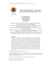 Fiszkoteka, your checked malaysian english dictionary! Pdf Don T Sweep The Floor Verbal And Nonverbal Taboo In Nagan Raya Aceh