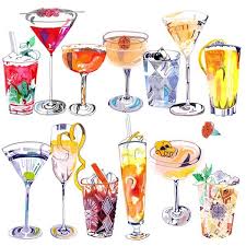 Cocktail Party Cocktails By Hennie Haworth Cocktail Illustration Cocktail Art Food Illustrations