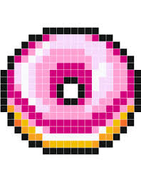 Beignet Rose Stickers Muraux Stickaz Dessin Carreau Dessin Pixel Pixel Art