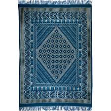 Ein moderner teppich, der ein teil der trendcarpet art line ist. Teppich Margoum Syphax 200x300 Cm Blau Weiss Handgefertigt Wolle Tunesien