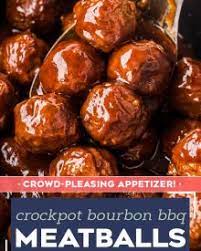 The crockpot keeps the meatballs and bourbon sauce warm but, you can transfer them to a serving tray or plate. Crockpot Bourbon Bbq Meatballs The Chunky Chef