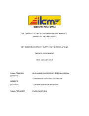 Surat pengesahan daripada pihak berkuasa air bahawa bekalan air telah sedia untuk pemasangan. Akta Assignment Docx Diploma In Electrical Engineering Technology Domestic And Industry Dev 20052 Electricity Supply Act Regulations Theory Assignment Course Hero