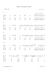 Stone Cold Demi Lovato Numbered Musical Notation Preview
