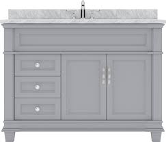 White finish vanity complements a variety of color palettes. Virtu Usa Victoria 48 Ms 2648 Wmsq Gr Nm Single Sink Bathroom Vanity In Grey
