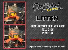 Lots of pokemon legends to choose from. Papercraft Paradise Papercrafts Paper Models Card Models Pokemon Litten Papercraft