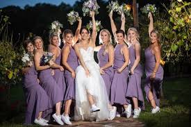 If you're looking for an alternative to traditional bridal white, colorful. Colors Wedding Purple And White Fall Wedding Purple Bridesmaid Dresses