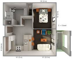 Take in these gorgeous one bedroom apartment and house plans that showcase modern design and unique layouts to boot! Apartment Layout Small Simple One Bedroom House Plans Novocom Top