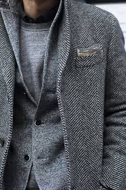 Get The Look With The Herringbone Blazer 2 Sizes Bigger Than Normal To Wear As A Outer Coat A Plain Grey T Mens Outfits Well Dressed Men Tweed Sport Coat