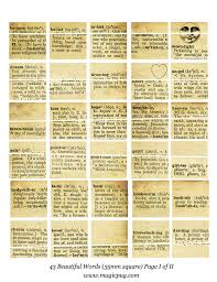 Beautiful Words 35 Mm Digital Collage Sheet Set Square 43 Words From Vintage Dictionary Digital Collage Vintage Dictionary Digital Collage Sheets