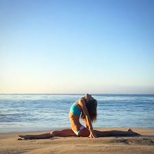 Splits On The Beach Beach Yoga Poses Beach Monkey Pose