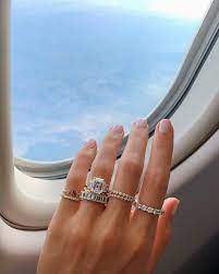 From Left To Right Mini Letter Diamond Ring By Kelly Bello Stackable Pa White Gold Engagement Rings Vintage Moissanite Engagement Ring White Gold Ring Trends