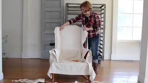 Try a bold, large scale pattern and make a statement. How To Make A Slipcover Part 4 Wings Arms Seat Apron Youtube
