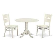 East West Furniture Dlro3 Whi W 3 Piece Small Kitchen And 2 Dinette Chairs Dining Room Table Set Fo Kitchen Table Settings Solid Wood Dining Set Dinette Chairs