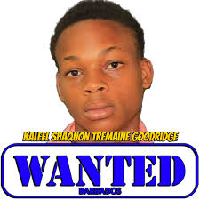 WANTED MONDAYS VIDEO The Barbados Police Service (TBPS) is seeking the  assistance of the public in locating Kaleel Shaquon Tremaine Goodridge, who  is wanted for questioning in connection with serious criminal matters.