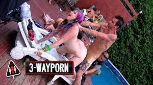 3-Way Porn - HUGE Amateur Poolside Orgy - Pornhub.com