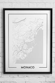 Black And White Model Poster Monaco Monte Carlo Map Poster Black White Wall Decor Design Modern Motto Scandinavian Minimal Nordic Housewarming Travel Bedroom Print Wall Map Poster City Map Poster Bedroom Prints Wall