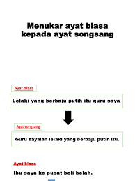 Set soalan ini mengandungi 15 soalan mengenai topik ini dan sering terdapat di dalam soalan bahasa melayu pt3. Menukar Ayat Biasa Kepada Ayat Songsang
