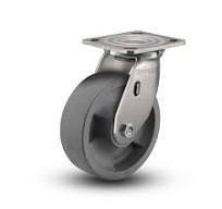Stainless 6"x2" HD Nylon Glass Filled Precision Ball Bearing Caster with  4"x4.5" Plate