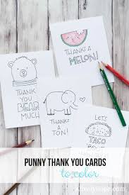 Easy pop up card from look! Pun Thank You Cards To Color Cute Thank You Cards Thank You Cards From Kids Handmade Thank You Cards