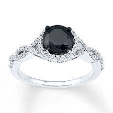 Talk about the perfect ring. Black Diamond Ring 1 1 5 Ct Tw Round Cut 10k White Gold Kay