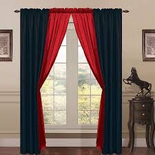 6 Piece Lana Faux Silk Window Curtain Panels Black Red Red Curtains Living Room Stylish Curtains Curtains