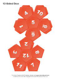 12 Sided Die Images Dice Template 12 Sided Dice Printable Paper