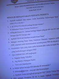 1 baiklah berikut ini adalah 100 contoh soal ujian tulis perangkat desa 2021 dan kunci jawaban. Soal Ujian Calon Perangkat Desa Contoh Socheh Satria Bangsa