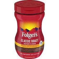 Folgers Instant Coffee Crystals Classic Roast 12 Ounce Jar Walmart Com Folgers Instant Coffee Folgers Coffee