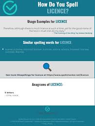 Correct Spelling For Licence Infographic Spellchecker Net