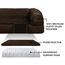 We put together a furhaven pet orthopedic foam dog bed review to help you determine if this is the best two of the more popular orthopedic dog beds from furhaven are their deluxe mattress and the couch/sofa the cover is a very soft plush faux fur, and is zippered so you can remove it to wash it. Furhaven Pet Dog Bed Orthopedic Ultra Plush Sofa Style Couch Pet Bed For Dogs Cats Espresso Small Walmart Com Walmart Com
