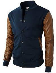 H2h Mens Slim Fit Varsity Baseball Bomber Jacket Of Various Styles Kmoja0132 Navy Us M Asia L Baseball Bomber Jacket Leather Varsity Jackets Casual Shirts