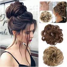2019 Newest Fashion Curly Messy Bun Hair Piece Scrunchie Updo Cover Hair Extensions Real As Human Hot Sale Hair Styles Bun Hair Piece Stylish Hair
