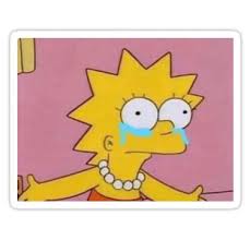 Lisa Simpson Crying Meme Sticker Simpsons Art Crying Meme Cartoon Painting