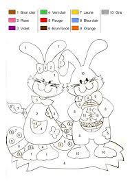 Coloriage Magique Les Lapins De Paques Easter Printables Free Easter Coloring Pages Easter Worksheets