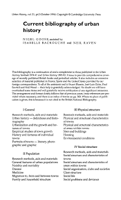 Biography and autobiography in the teaching of history and social studies. Current Bibliography Of Urban History Urban History Cambridge Core
