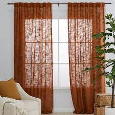 Modrn Naturals Open Weave Curtain Panel Pair Walmart Com Walmart Com Panel Curtains Orange Curtains Home Decor