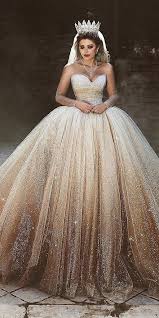 15 Gold Wedding Gowns For Bride Who Wants To Shine Wedding Forward In 2020 Gold Wedding Dress Gold Wedding Gowns Ball Gowns Wedding