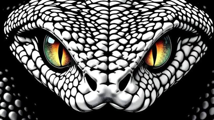 Close-Up of Intimidating Snake Eyes with Textured Skin Art Stock  Illustration - Illustration of eyeball, gaze: 352612558