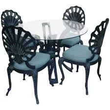 Vintage Five Piece Brown Jordan Grotto Shell Back Metal Dining Table Chairs From A Unique Collection Of A Dining Table Chairs Metal Dining Table Dining Table