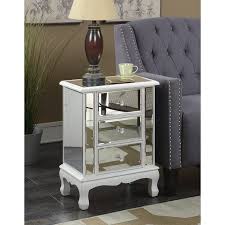 Convenience Concepts Gold Coast Vineyard 3 Drawer Mirrored End Table Walmart Com In 2020 Mirrored End Table White Furniture Living Room End Tables With Storage