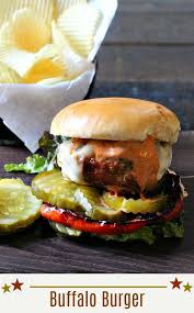 Buffalo Bill Burger With Smoky Bbq Cream Sauce Recipe Buffalo Burgers Burger Recipes Bills Burgers