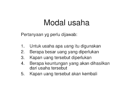 Terdapat hubungan langsung antara pertumbuhan penjualan dengan Modal Usaha Pertanyaan Yg Perlu Dijawab Ppt Download