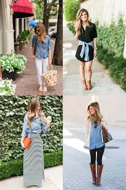 Put your hair in a bun, wear aviators, and a neutral lip shade. How To Wear A Denim Shirt 13 Ways To Style Chambray