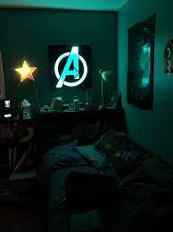 See more ideas about video game room design, gamer setup, man thing marvel. Homemade Light Up Avengers A Sign For My Mcu Crazed Sons Room Avengers Room Decor Marvel Room Avengers Room