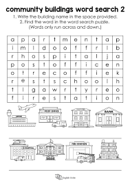 Community Buildings Word Search Puzzle 2 English Unite Word Building Community Building Office Word