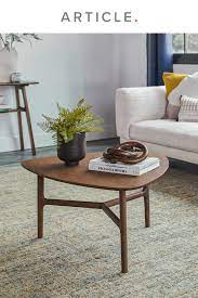 Brezza Matte Walnut Triangular Coffee Table Coffee Table Table Home Bar Designs