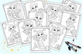 Mermaid with dolphin coloring pages. 15 Free Printable Mermaid Coloring Pages The Artisan Life
