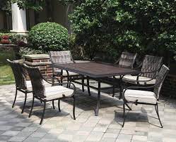 7 piece patio dining set menards. Backyard Creations Vanderbuilt Beige 7 Piece Dining Patio Set At Menards